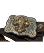 Michelle Monroe Swarovski Crystal Studded Fleur-de-lis Women Western Bel... - $3,322.19 MXN