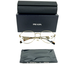 Prada Eyeglasses Frames VPRA50 ZVN-1O1 Gold Round Wire Rim 54-19-140 - £178.89 GBP