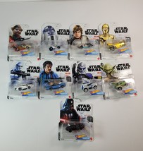 Lot of 9 Hot Wheels Star Wars Character Cars (2019) R2-D2 C3-PO Yoda Sky... - $69.29