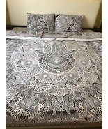 Traditional Jaipur Hand of Fatima Duvet Cover Queen Size, Hamsa Hand Cot... - £46.98 GBP
