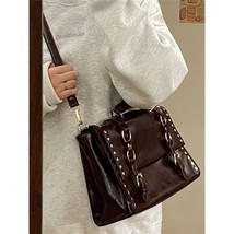 Xiuya Vintage Messenger Bag Women 2022 Autumn Fashion Briefcase Daily Use All-ma - £41.03 GBP
