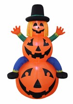 6 Foot Tall Thanksgiving Inflatable Scarecrow Pumpkins Yard Decoration Air Blown - £39.14 GBP
