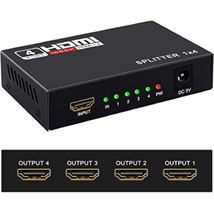 Full HD 4 Port Hub Repeater Amplifier with HDMI Compatible Splitter 1 in 4 out - £5.34 GBP