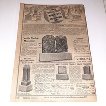 1917 Catalog 1pg John M Smyth Headstone Tombstone Grave Markers &amp; Safes Funeral - £11.44 GBP