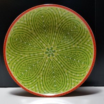 Pier 1 Batik Green Geometric Leaves Salad Plate Set of 2 - $18.69