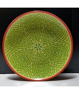 Pier 1 Batik Green Geometric Leaves Salad Plate Set of 2 - £14.70 GBP