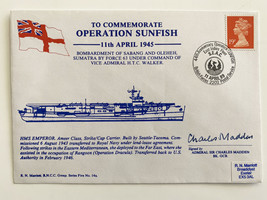 WWII Operation Sunfish Admiral Sir Charles Madden Signed Commemorative First Day - £39.96 GBP