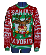 Santas Favorite No Boundaries Ugly  Christmas Sweater Red Sequins Sz M 7... - $15.87