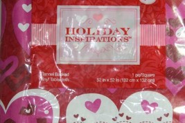 Tablecloth (new) HOLIDAY INSPIRATIONS - VALENTINES DAY -FLANNEL BACKED 5... - $13.20