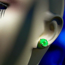 Earth mined Green Jade Antique Deco Earrings Elegant Victorian Studs 18k Gold - £3,141.73 GBP