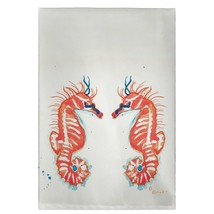 Betsy Drake Coral Sea Horses Guest Towel - £27.24 GBP
