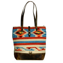 Challenger Women Canvas Handwoven Brown Leather Handbag Tote Purse 17RT2106 - $49.99