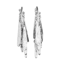 Paparazzi Pursuing the Plumes Silver Earrings - New - £3.55 GBP