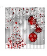 Xmas Tree Red Ball Snowflake Shower Curtain 70x70 - $49.49
