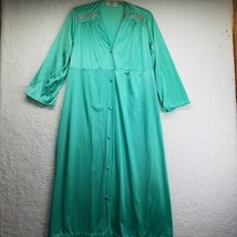 Vintage Montgomery Ward Robe Sz Small Mint Green Embroidered Button Fron... - £19.14 GBP