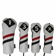 1 TIME DISCOUNT Majek Retro Golf 1 3 5 X Driver Woods Headcover White Re... - £27.35 GBP