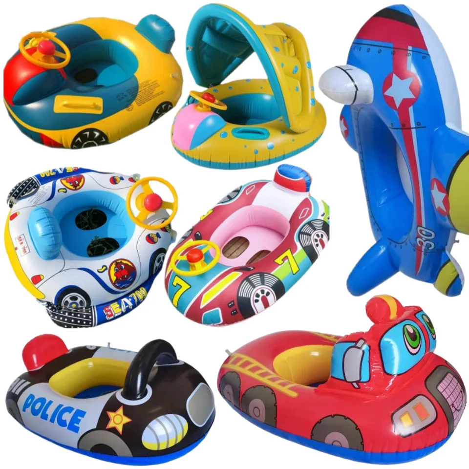Baby Inflatable Swimming Rings Seat Floating Sun Shade Toddler Swim Circle Pool - £16.02 GBP+