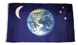 3x5 Earth Moon &amp; Stars Premium Quality Fade Resistant Flag 3x5 Grommets - £7.72 GBP
