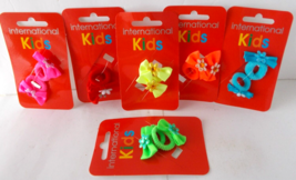 12 Count INTERNATIONAL KIDS Hair PonyTail Embellished Bows Bright Colors... - $4.94