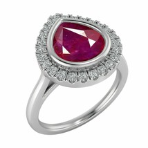 1.20 CT Pink Ruby And Diamond 10k White Gold Plated Engagement Wedding Ring - £89.40 GBP