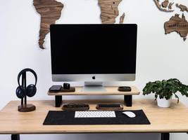 Handmade Monitor Stand for Desk, Wooden Monitor Riser, Oak Desk Shelf Computer - £79.13 GBP