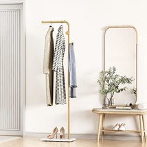 Kadigang Gold Coat Rack Freestanding, Gold Clothes Rack With Natural, Gold. - £70.31 GBP