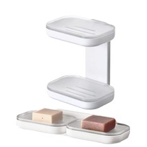 Double Layer Soap Dish Soap Holder,Wall Mounted Adhesive Strong Sponge Holder Fo - $16.99