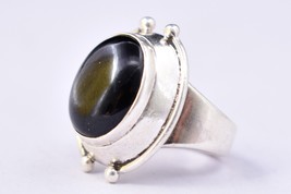 Argent Sterling Noir Onyx Pierre Précieuse or Rose / Plaqué Or Beau Femme Bague - £83.94 GBP+