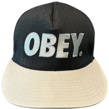 Obey streetwear black/grey 6 Panel Twill Snapback Grey Embroidered Hat - $467.96 MXN