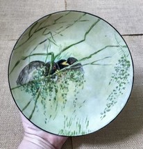Vintage Hand Painted Art Plate Blackbirds In Rice Signed Based On 1909 Design - £20.33 GBP