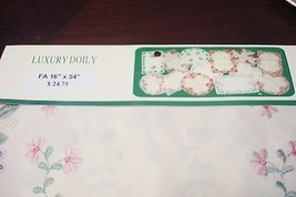 Floral pink roses table runner, 16x54 CREAM - NEW[10] - $23.76