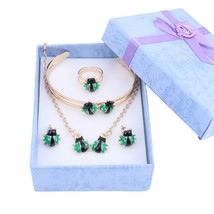 Gold-Color Kids Jewelry Sets  Pendant Necklace Bangle Bracelet Ring Baby Earring - £18.24 GBP