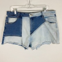 Madden NYC Colorblock Light Medium Wash Bohemian Juniors Size 19 Jean Shorts * - £18.33 GBP