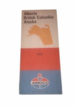 Alberta British Columbia Alaska Vintage 1975 Amoco Oil Company Fold-Out Map - $108.29 MXN