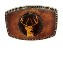 Alumaline Belt Buckle 4108 BB-317 Leather Metal Face Buck Deer Vintage READ - $15.85