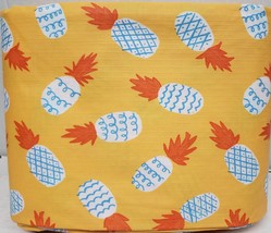 Peva Vinyl Flannel Back Tablecloth,60&quot;x84&quot;Oblong(6-8 people)PINEAPPLES ON YELLOW - £11.10 GBP