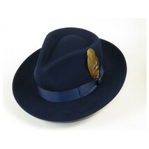 Bruno Capelo Hat Australian Wool Fedora Teardrop Crushable Bel Air BL591 Navy image 5