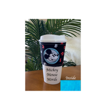 Mickey Mouse Words Reusable Coffee Cozy - £3.10 GBP