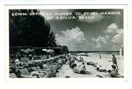 Commissioned Officers Annex to Pearl Harbor Kailua Beach Real Photo Postcard - £29.63 GBP