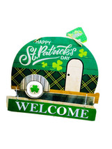St Patrick&#39;s Day Green  Camper  Shamrocks Hanging Sign Irish Wall Decor ... - £13.33 GBP