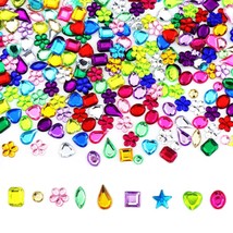 900 Pcs Craft Gemstone Acrylic Flatback Rhinestones Jewels, Colorful Acrylic Gem - $11.99