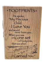 Footprints Poem Wooden Rubber Stamp For Crafting Card Making Scrapbooking - $9.74