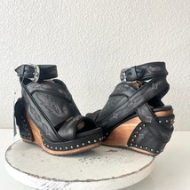 Lane Boots LEXINGTON Womens Black Wedges 7.5 Western Sandals Cowgirl Woo... - $173.25