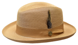 Men Bruno Capelo Summer Spring Soft Straw Style Hat Godfather GF211 Cognac - £43.33 GBP
