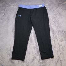 Under Armour Fitted Capri Pants HeatGear Adult M Black Purple Athletic W... - £15.10 GBP