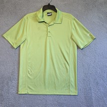 Nike Golf Shirt Mens Medium Lime Green Dri Fit Polo Short Sleeve - $10.89