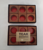 VTG 12 Otagiri Teak Wood Napkin Rings 2&quot; Square MCM Japan ~ In Original Boxes - £31.24 GBP
