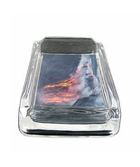 Volcanoes D9 Glass Square Ashtray 4&quot; x 3&quot; Smoking Cigarette Bar - £38.68 GBP