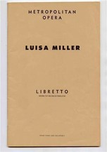 Luisa Miller Metropolitan Opera Libretto Giuseppe Verdi  - £14.09 GBP