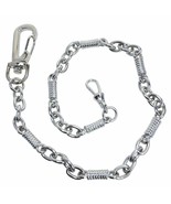 Pocket Watch Chain Albert Chain Heavy Figaro Curb Link Chain Swivel Lobs... - $24.49 CAD